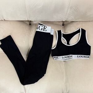 Lounge Black Women’s Leggings with Branded Waistband